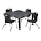 Regency Tables > Height Adjustable > Square Mobile Table & Chair Sets, 36 W, 36 L, 23-34 H, Grey TB3636GYAPCBK45BK - alternate 1